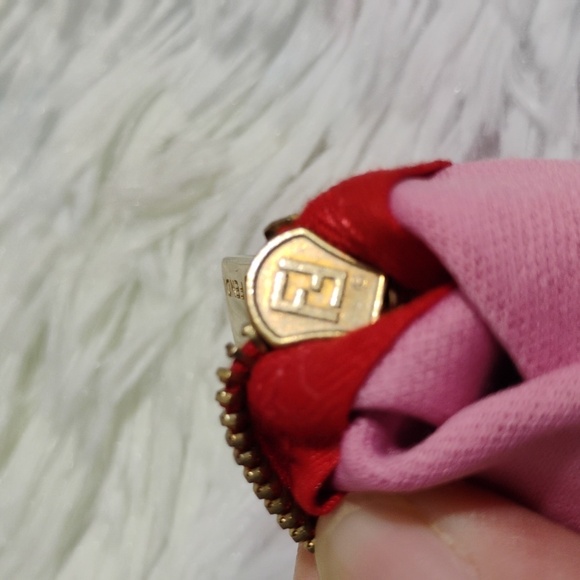 SALE! Authentic FENDI Vintage Zucchino Hand Bag Purse Canvas/Leather Pink/Red - Picture 14 of 14